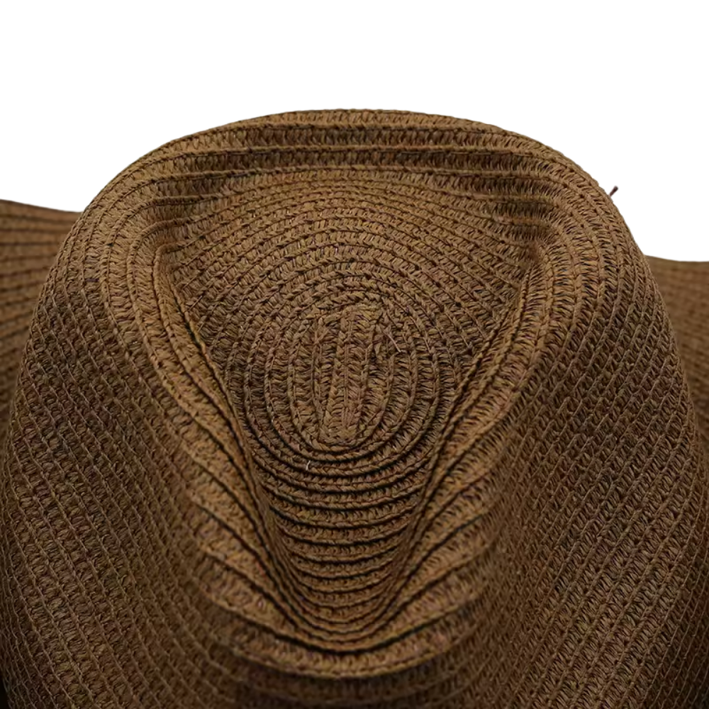 Straw Cowboy Hat with Beaded Band