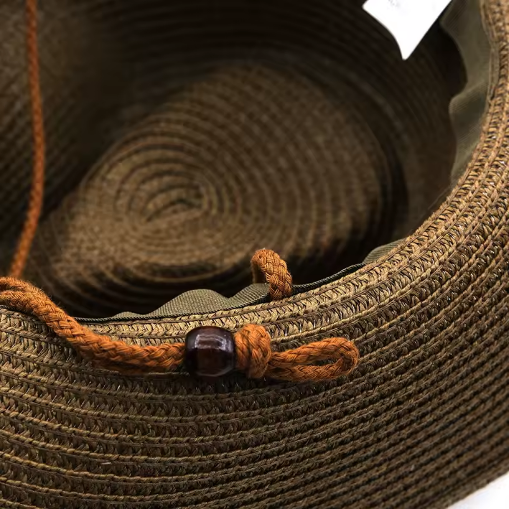 Straw Cowboy Hat with Beaded Band