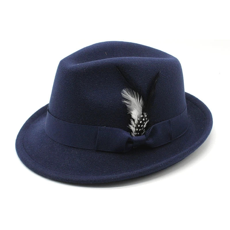 Selected Soft Felt Hat with Feather Trim