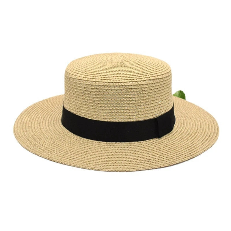 Considered Woven Straw Sun Hat, Flat Wide Brim