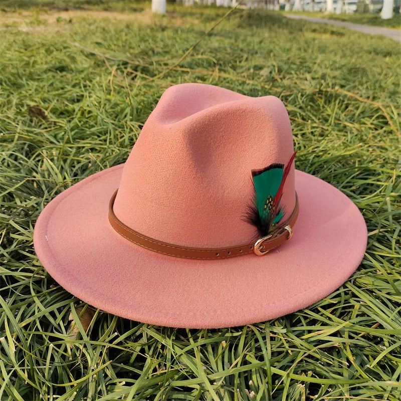 Selected Faux Suede Fedora, Wide Brim Elegant