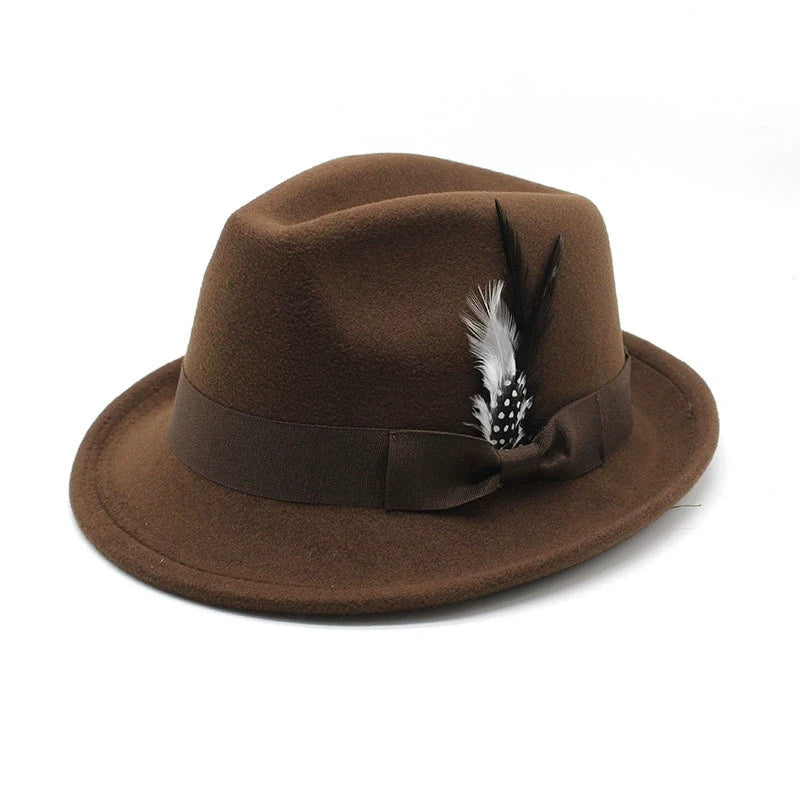 Selected Soft Felt Hat with Feather Trim