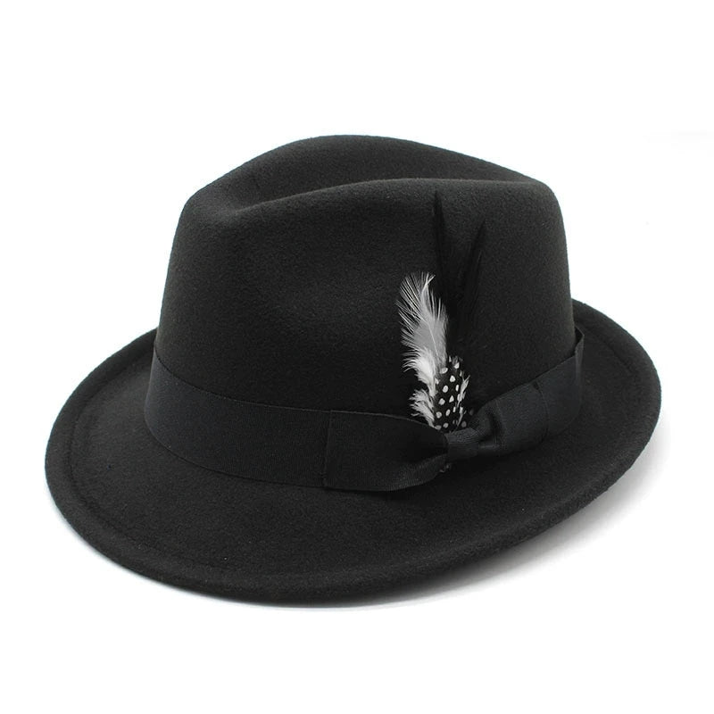 Selected Soft Felt Hat with Feather Trim