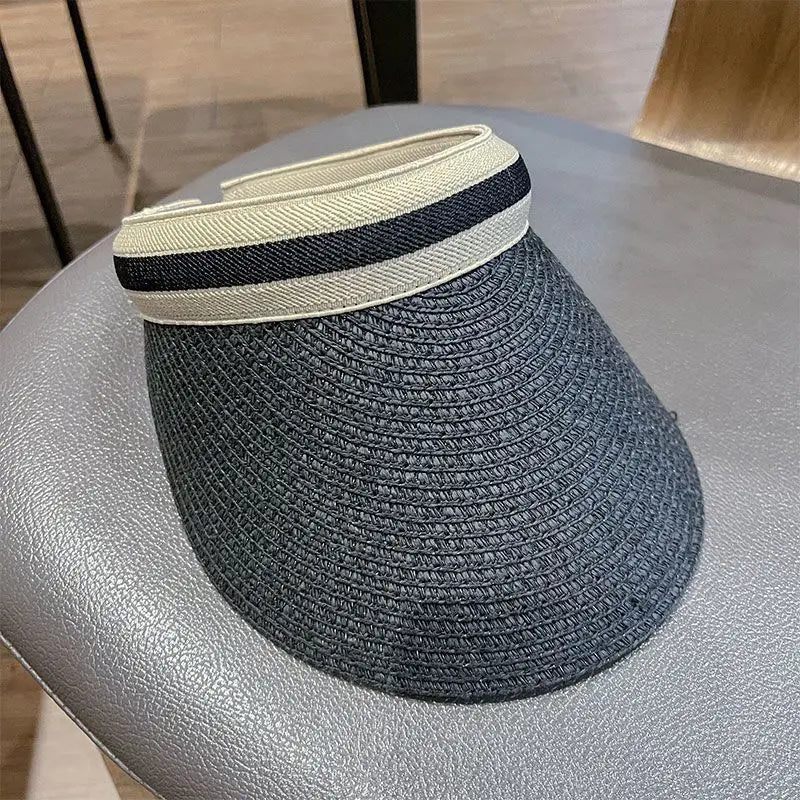 Selected Open-Crown Straw Sun Visor