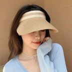 Selected Open-Crown Straw Sun Visor