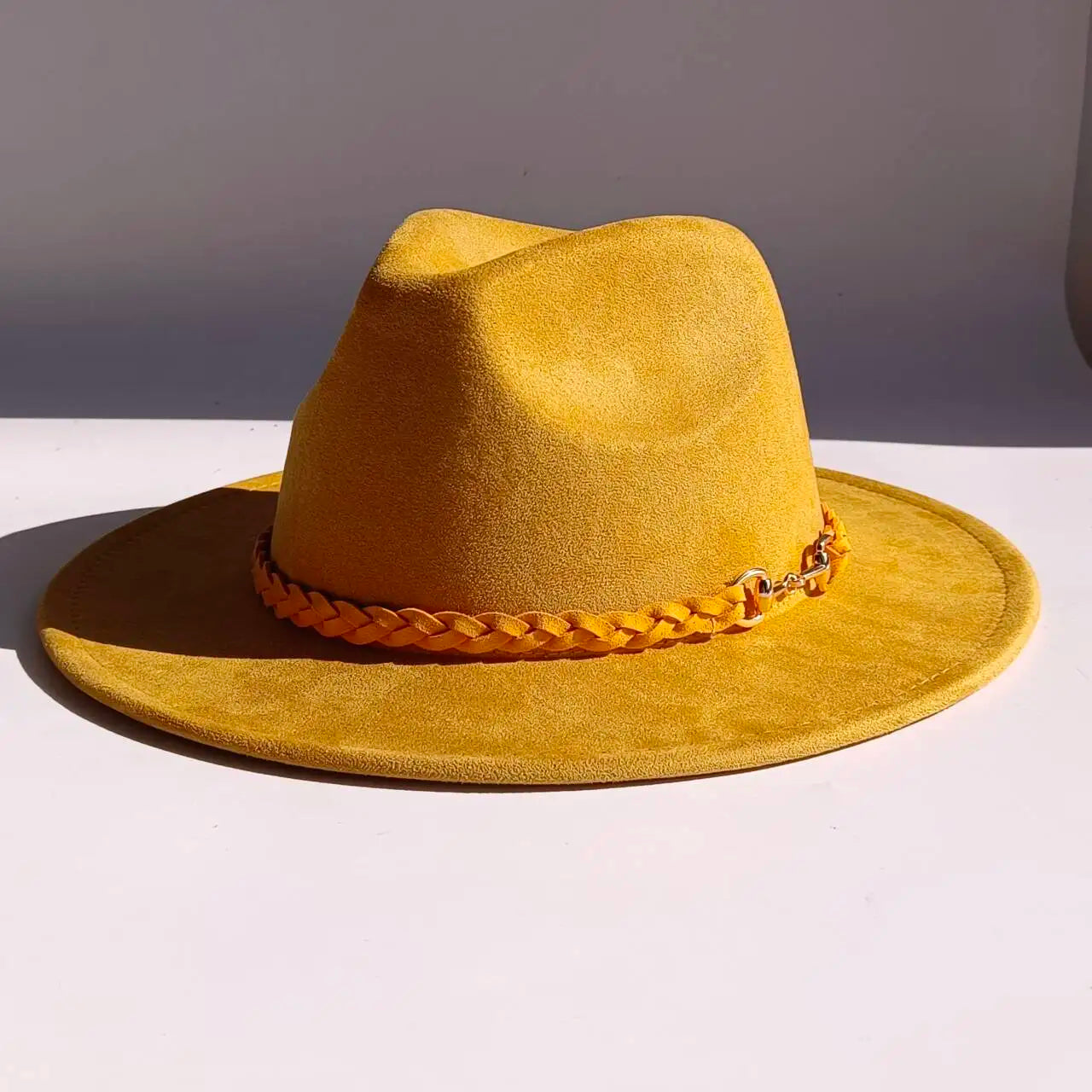 Selected Faux Suede Fedora, Wide Brim Elegant