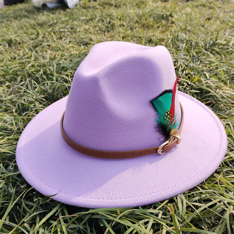 Selected Faux Suede Fedora, Wide Brim Elegant