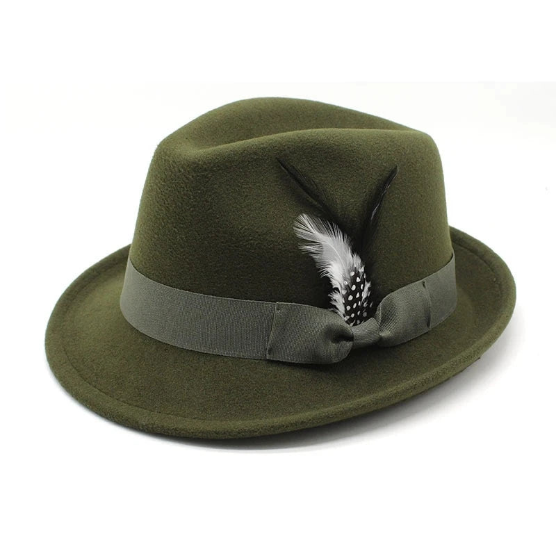 Selected Soft Felt Hat with Feather Trim