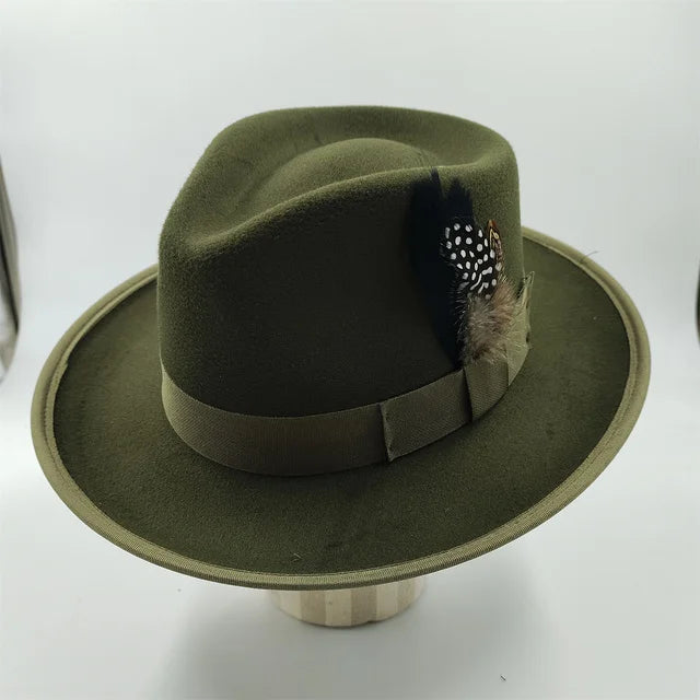 Selected Faux Suede Fedora, Wide Brim Elegant
