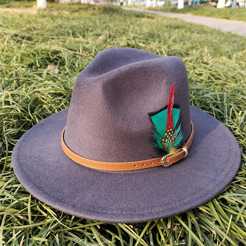 Selected Faux Suede Fedora, Wide Brim Elegant