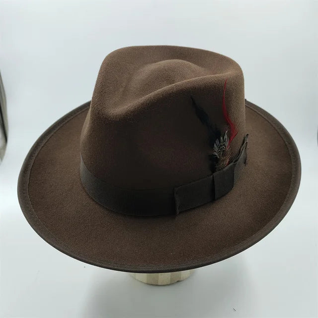 Selected Faux Suede Fedora, Wide Brim Elegant