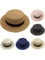 Considered Woven Straw Sun Hat, Flat Wide Brim