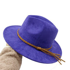 Selected Faux Suede Fedora, Wide Brim Elegant