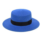 Considered Woven Straw Sun Hat, Flat Wide Brim