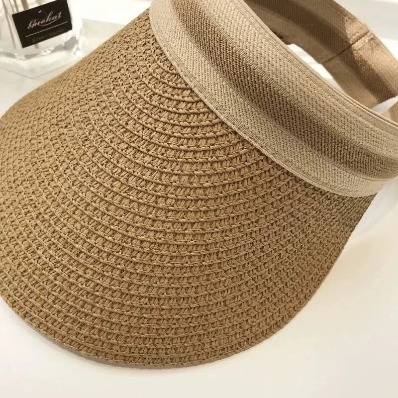 Selected Open-Crown Straw Sun Visor
