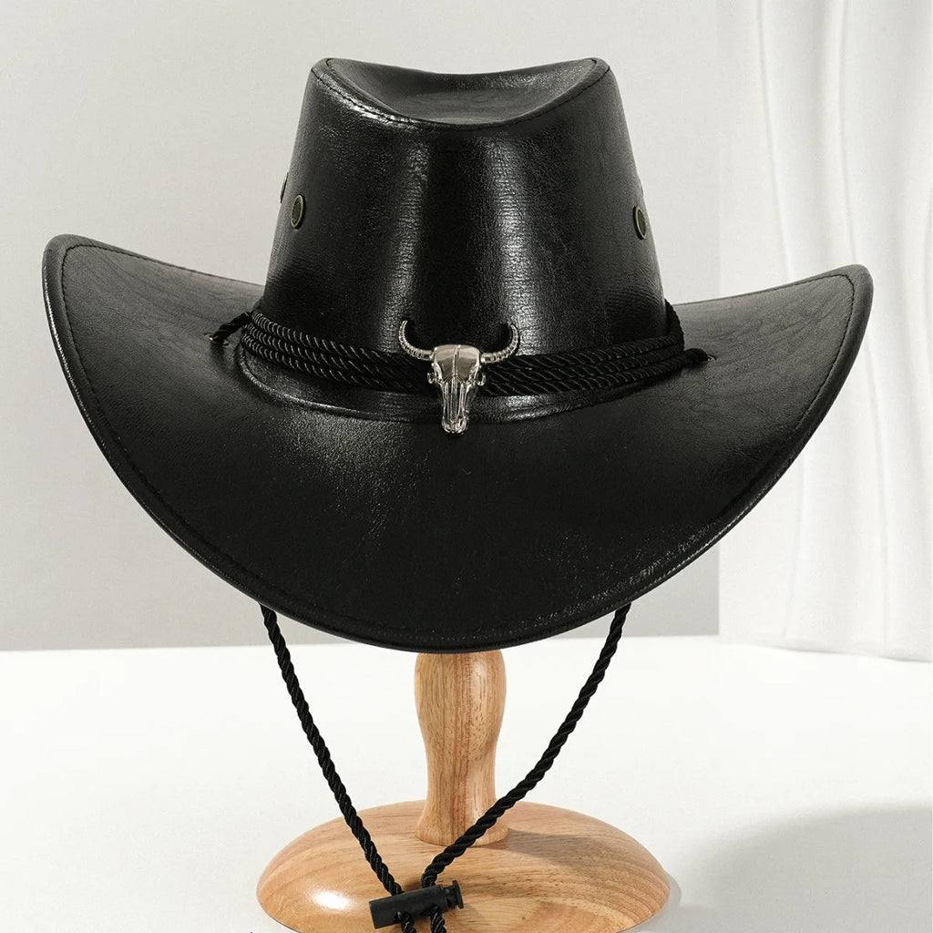 Considered Faux Leather Western Hat, Vintage Finish