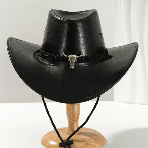 Considered Faux Leather Western Hat, Vintage Finish