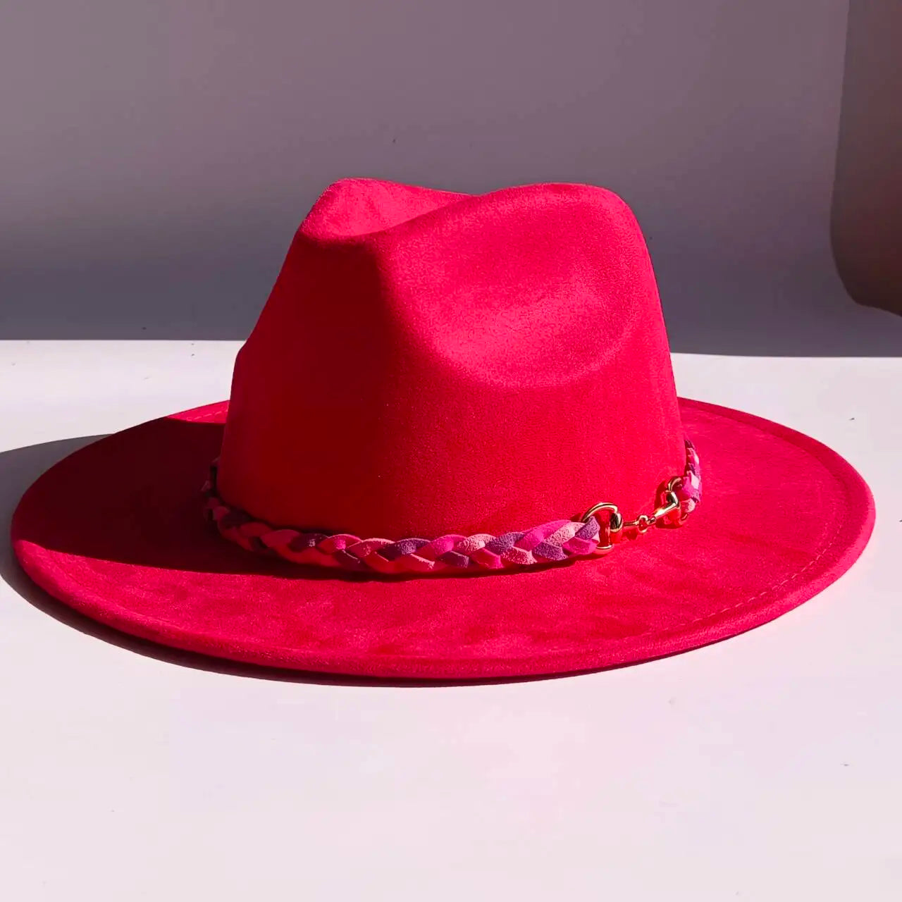 Selected Faux Suede Fedora, Wide Brim Elegant
