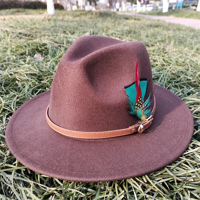 Selected Faux Suede Fedora, Wide Brim Elegant