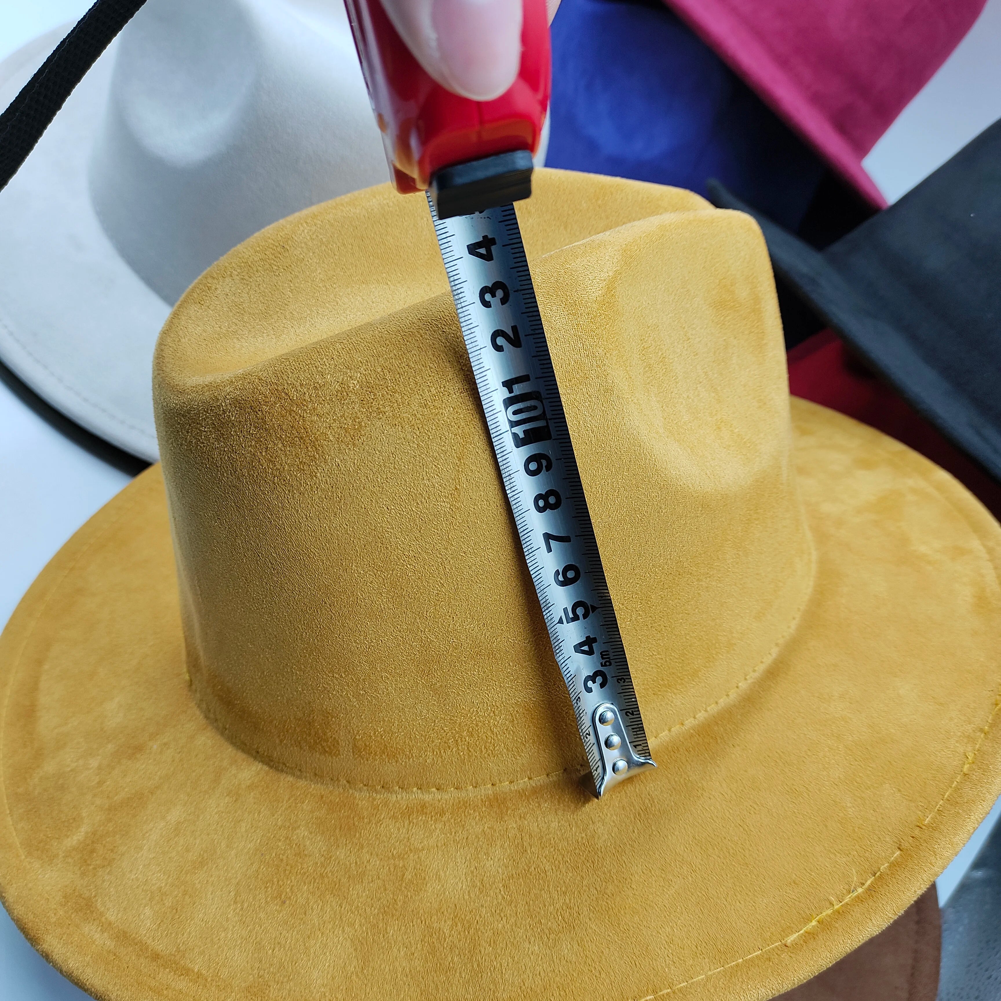 Selected Faux Suede Fedora, Wide Brim Elegant