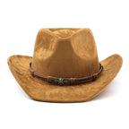 Chosen Faux Suede Western Hat with Rolled Brim