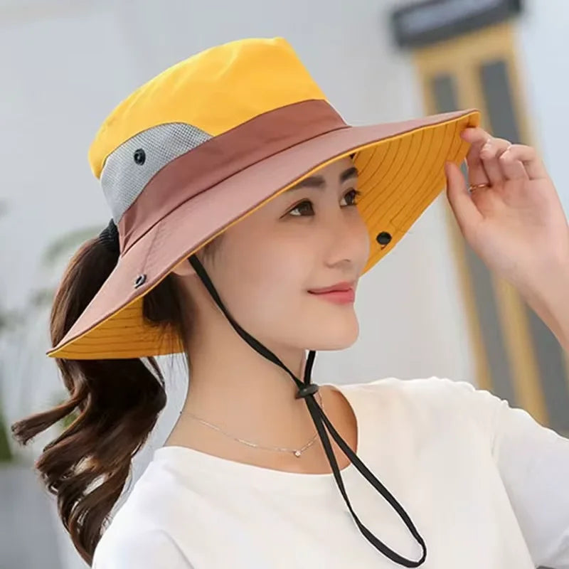From the Edit – Dual-Tone Sun Hat, Ponytail Hole
