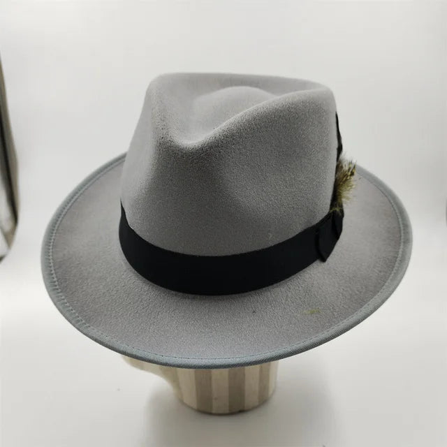 Selected Faux Suede Fedora, Wide Brim Elegant