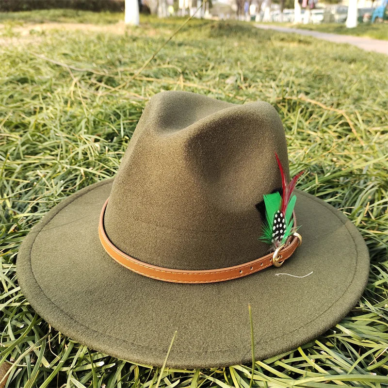 Selected Faux Suede Fedora, Wide Brim Elegant