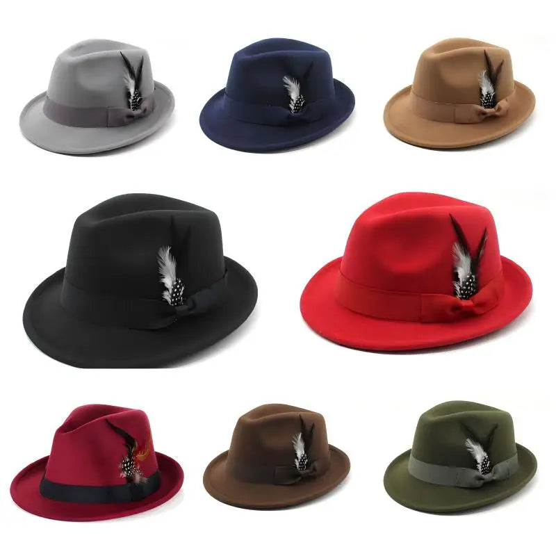 Selected Soft Felt Hat with Feather Trim