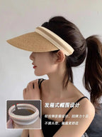 Selected Open-Crown Straw Sun Visor