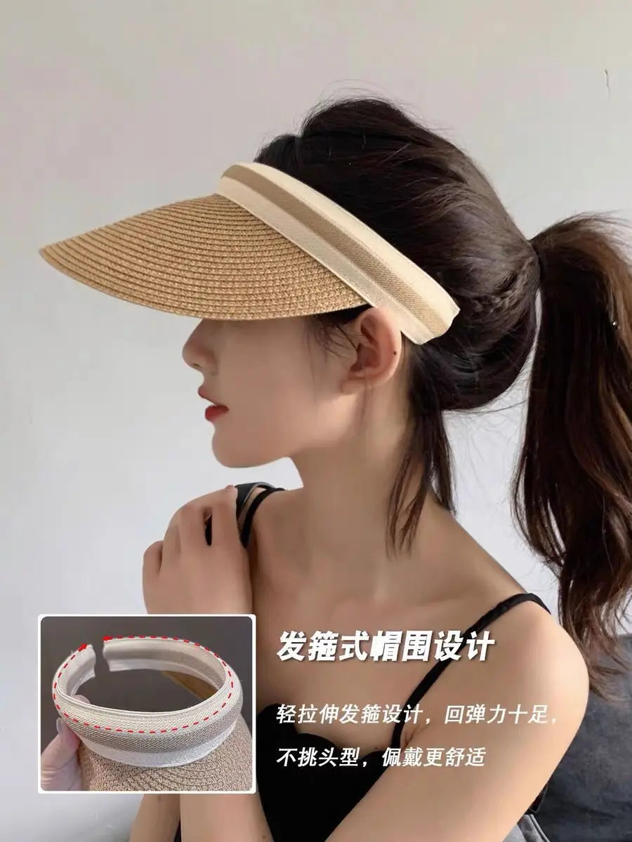 Selected Open-Crown Straw Sun Visor