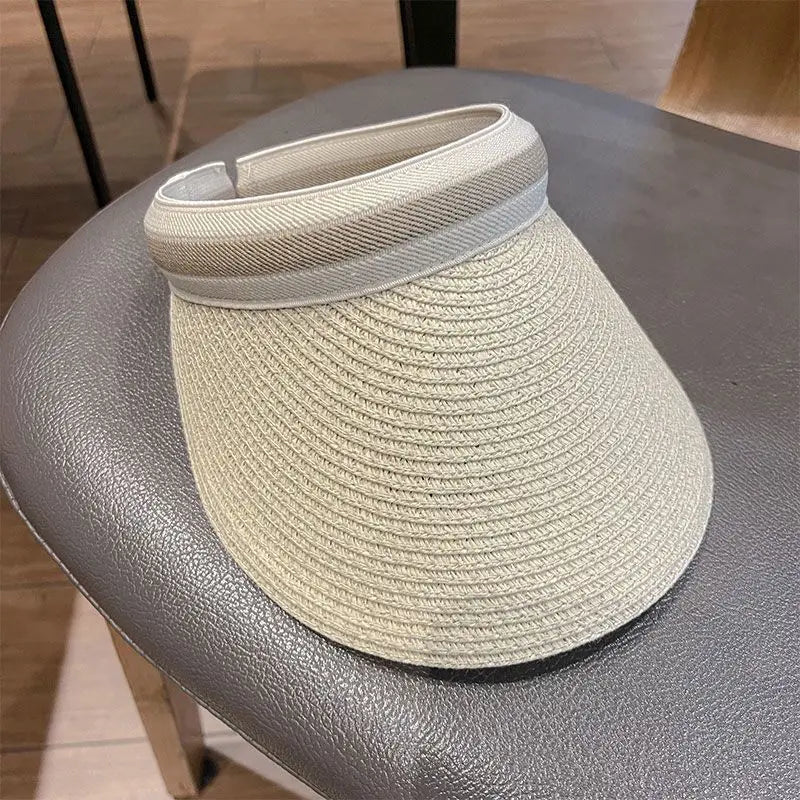 Selected Open-Crown Straw Sun Visor