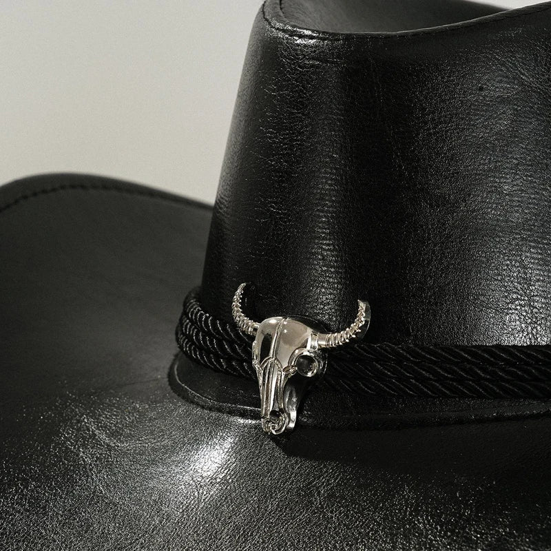 Considered Faux Leather Western Hat, Vintage Finish