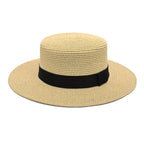 Considered Woven Straw Sun Hat, Flat Wide Brim