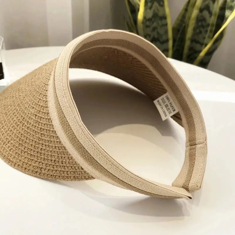 Selected Open-Crown Straw Sun Visor