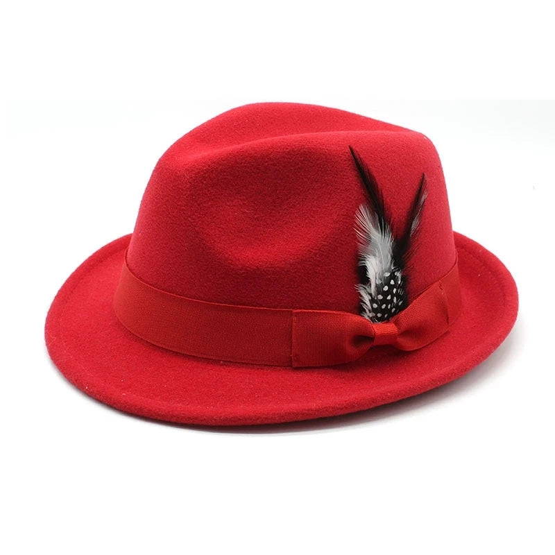 Selected Soft Felt Hat with Feather Trim