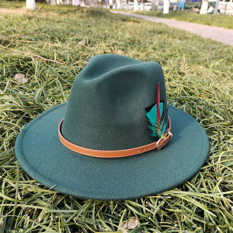 Selected Faux Suede Fedora, Wide Brim Elegant