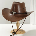 Considered Faux Leather Western Hat, Vintage Finish