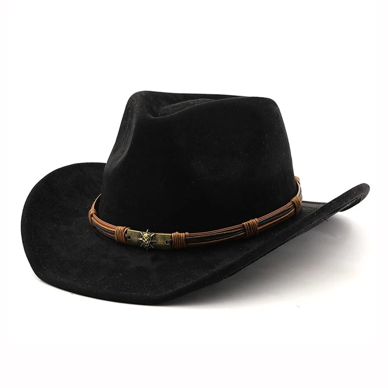 Chosen Faux Suede Western Hat with Rolled Brim