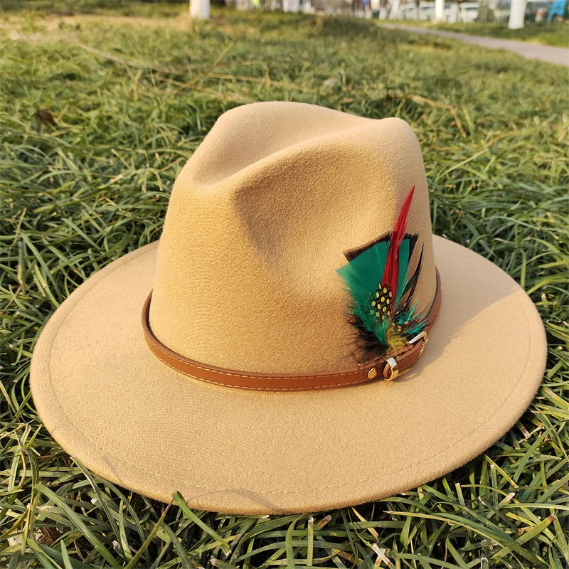 Selected Faux Suede Fedora, Wide Brim Elegant