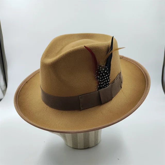 Selected Faux Suede Fedora, Wide Brim Elegant