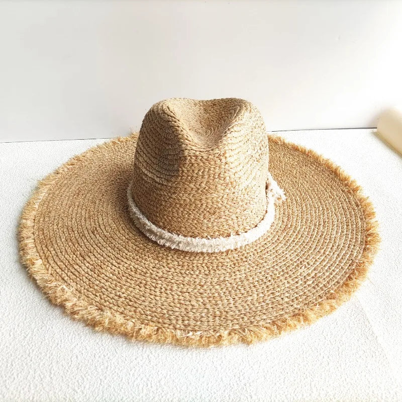 From the Edit – Raffia Sun Hat with Tassel Trim