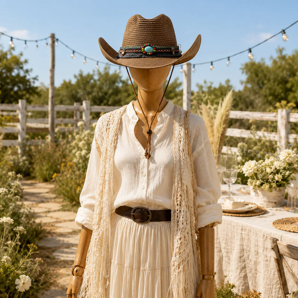Cowboy Hat with Beaded Band