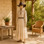 Faux Leather Cowboy Hat with Rolled Brim