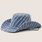 atelierbrim Edit No. 19 washed denim cowboy hat, Washed Blue