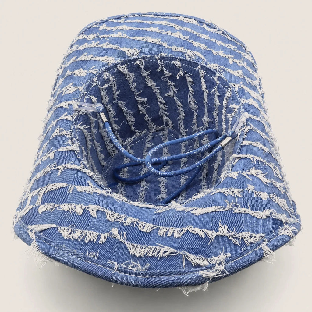 atelierbrim Edit No. 19 washed denim cowboy hat, underside interior