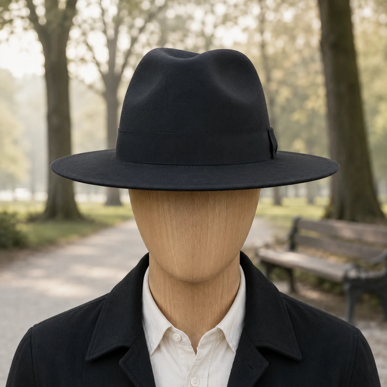 Grosgrain-Band Felt Fedora Hat