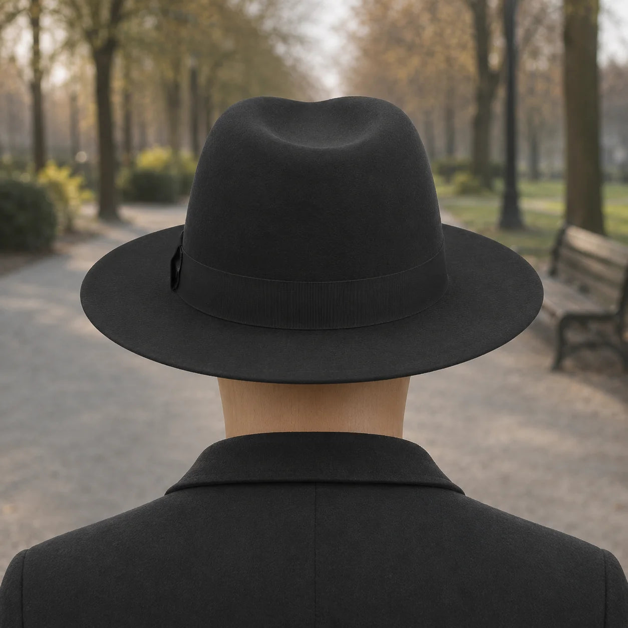 Grosgrain-Band Felt Fedora Hat