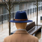 Felt Fedora Hat, Wide Curled Brim