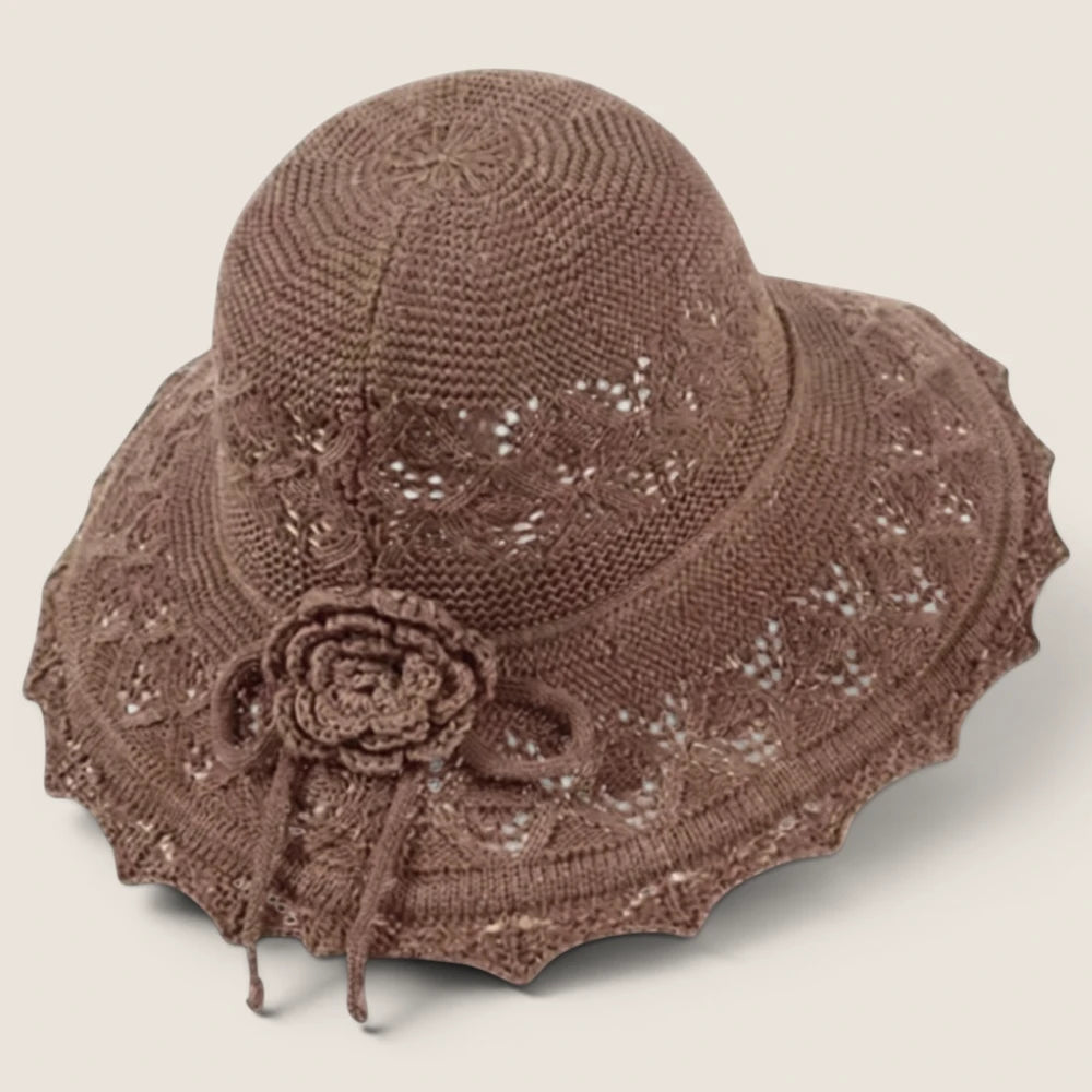 atelierbrim foldable bucket sun hat, wide brim, Brown